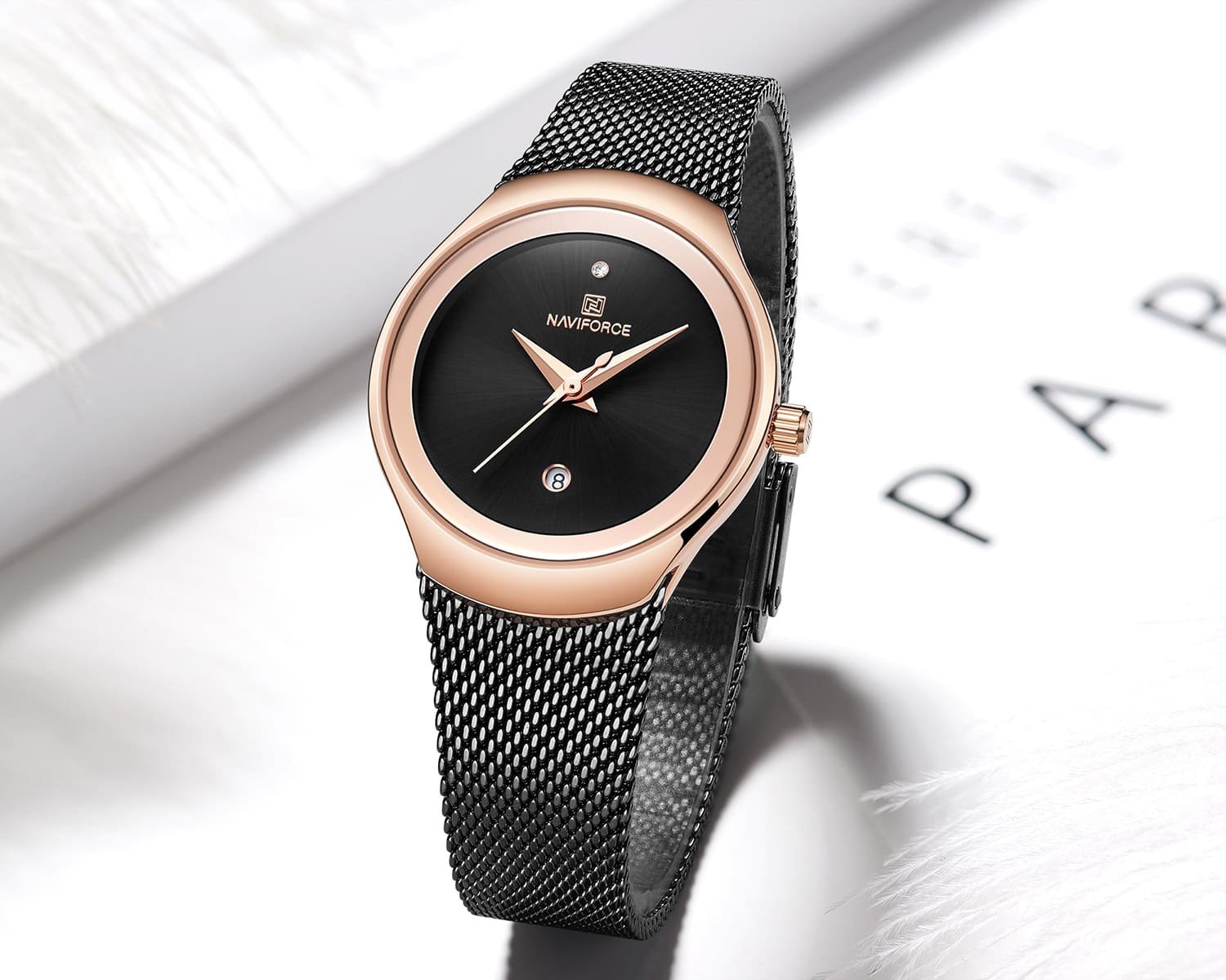 nf5004-rg-b-naviforce-watch-women-black-dial-metal-black-mesh-strap-quartz-battery-analog-for-dream_5